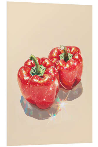 Quadro em PVC Sparkling Red Bell Peppers