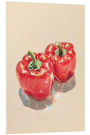 Quadro em PVC Sparkling Red Bell Peppers