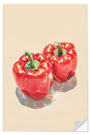 Wandsticker Funkelnde rote Paprika