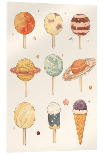 Akrylbillede Planet Ice Cream and Lollipops