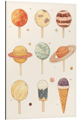 Obraz na aluminium Planet Ice Cream and Lollipops
