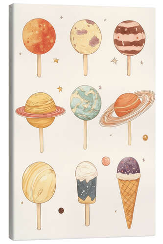 Canvas print Planet Ice Cream and Lollipops