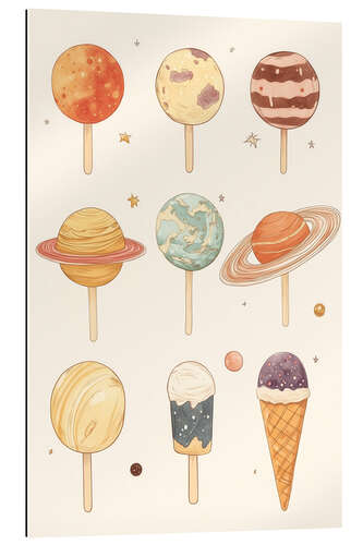 Quadro em plexi-alumínio Planet Ice Cream and Lollipops
