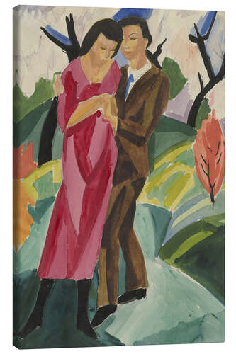 Stampa su tela Couple in the Green - Hermann Lismann, 1920