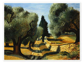 Reprodução Olive trees in Provence (Oliviers en Provence) - André Derain