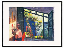 Innrammet kunsttrykk Frida in her garden