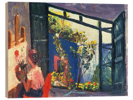 Holzbild Frida in ihrem Garten - Frida Kahlo