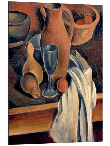 Aluminium print Jug with Napkin and Fruit, 1912