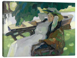 Tableau sur toile Woman on the Garden Bench - Leo Putz, 1910