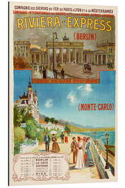 Tableau en aluminium Riviera Express Berlin - Monte-Carlo - Vintage Travel Collection