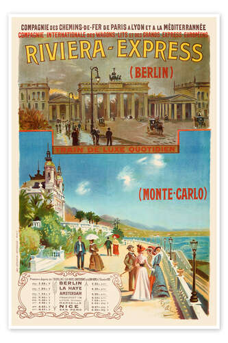 Poster Riviera Express Berlin - Monte-Carlo