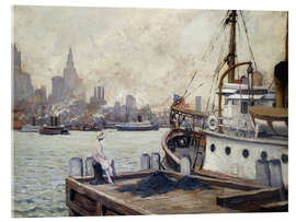 Acrylic print Morning in New York Harbor - Edward Cucuel