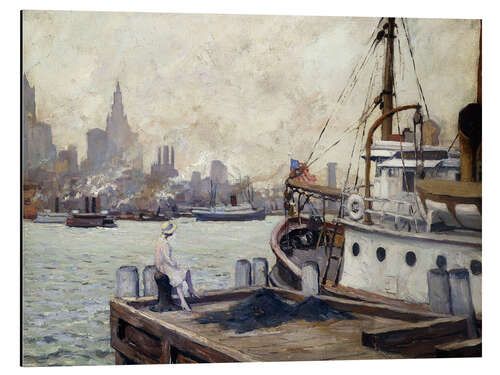 Tableau en aluminium Morning in New York Harbor