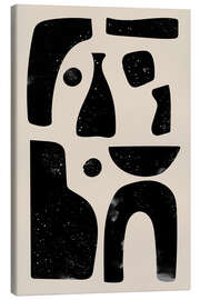Canvas print Abstract Black Shapes on Beige Background - Melloi Art