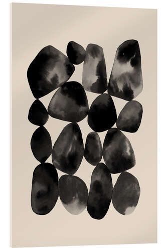 Acrylglas print Abstract Black Geometric Shapes