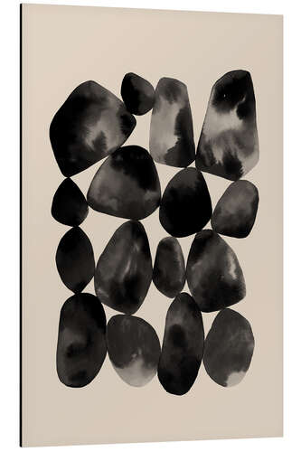 Aluminiumtavla Abstract Black Geometric Shapes