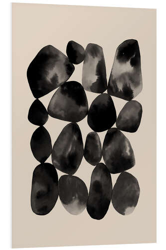 Foam board print Abstract Black Geometric Shapes