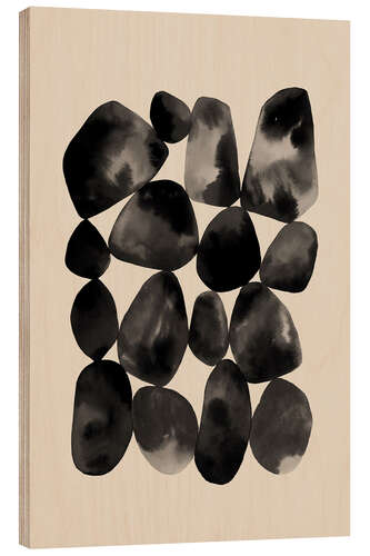 Obraz na drewnie Abstract Black Geometric Shapes