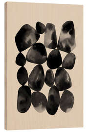 Obraz na drewnie Abstract Black Geometric Shapes