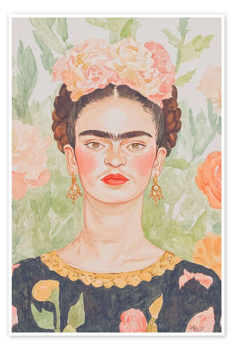 Poster Frida Portrait Painting