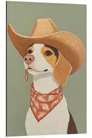 Aluminium print Beagle Cowboy