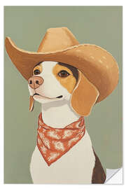 Vinilo para la pared Beagle Cowboy