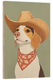Wood print Beagle Cowboy - Melloi Art