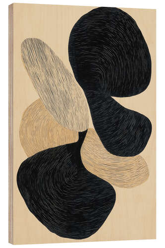Wood print Abstract Organic Shapes