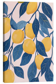 Lienzo Lemon Tree Branches with Blue Leaves - Melloi Art