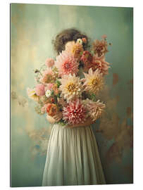 Galleritryk Dahlias in Vintage Green