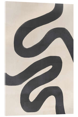 Obraz na szkle akrylowym Abstract Black and White Wavy Lines