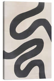 Canvas print Abstract Black and White Wavy Lines - Melloi Art