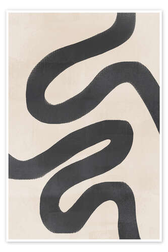 Poster Abstract Black and White Wavy Lines