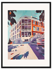 Gerahmter Kunstdruck Linien der Stadt