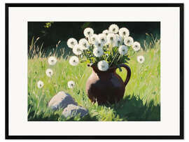 Framed art print Summer floral clouds