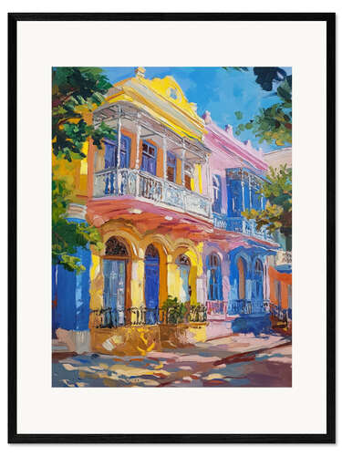 Impresión de arte enmarcada Pastel city