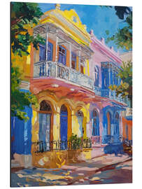 Magnettafel Pastellfarbene Stadt