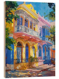 Hout print Pastel city