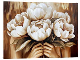 Acrylglas print White Peonies