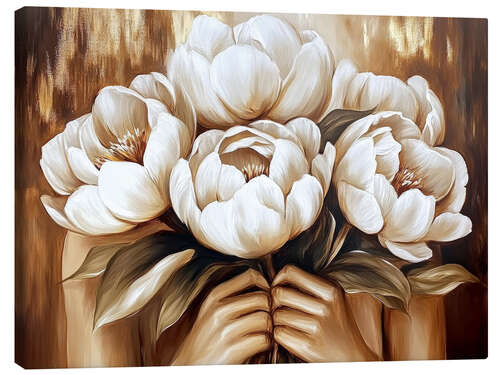 Lerretsbilde White Peonies