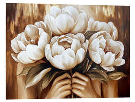 PVC print White Peonies