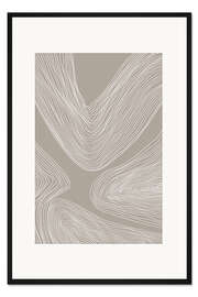Gerahmter Kunstdruck Minimalistisches Wellenmuster