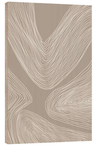 Holzbild Minimalistisches Wellenmuster