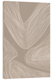 Print på træ Minimalist Wave Pattern