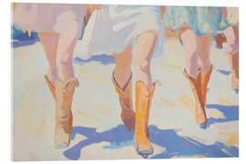 Acrylic print Cowgirl Boots in Motion - Melloi Art