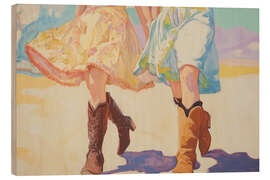 Holzbild Cowgirl-Spaziergang - Melloi Art