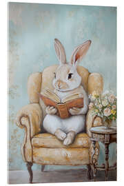 Obraz na szkle akrylowym Bunny Reading a Book
