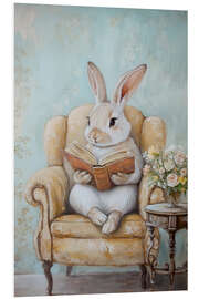 PVC print Bunny Reading a Book