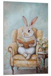 Gallery Print Süßer Hase liest ein Buch