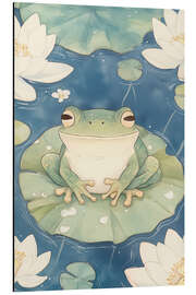 Aluminium print Frog on Water Lilies - Melloi Art